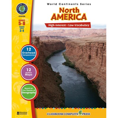 Classroom Complete Press World Continents Series North America Resource Book, Grades 5 - 8