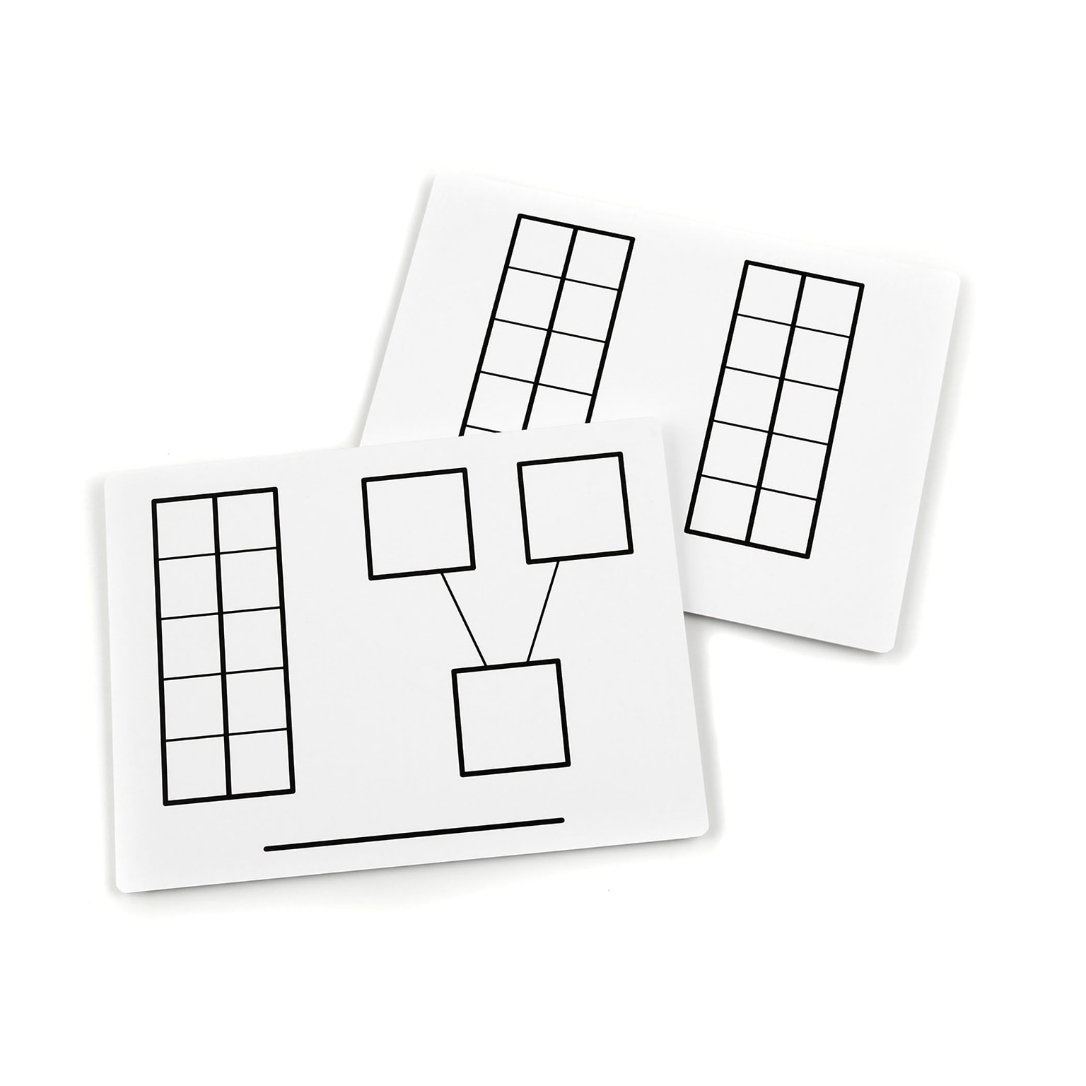 Didax Write And Wipe Ten Frame Mat, 9 x 12, 10/Pack