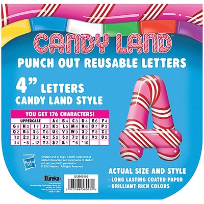 Eureka® Candy Land™ 4 Peppermint Stripes Deco Letters, Pink