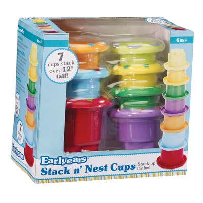 International Playthings Kidoozie Stack n Nest Cups Educational Toy, 7 Piece Set (INPE00267)