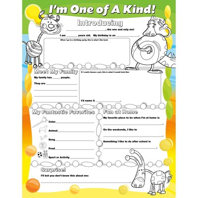 North Star Teacher Resources 17 x 22 Im One Of A Kind Fill Me In Poster