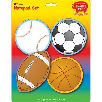 Creative Shapes™ 5" x 7" Large Notepad Set, Sports