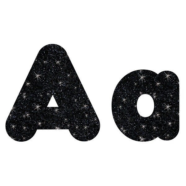Trend Enterprises® Sparkle Casual 4 Uppercase/Lowercase Ready Letters® Combo Pack, Black