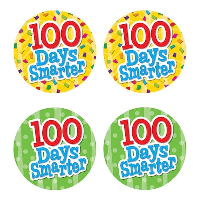 Teacher Created Resources 100 Days Smarter Wear Em Badges, Pack of 32 (TCR5393)