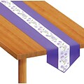 Beistle 12 x 6 Spring Tulips Fabric Table Runner; White/Purple, 2/Pack