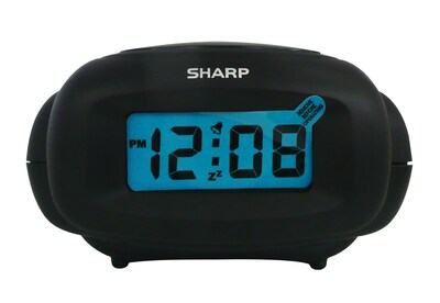 MZB SPC500 Sharp 1/2" LCD Digital Alarm Clock, Black