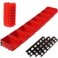 Stalwart™ 8-Bin Wall Mounted Parts Rack, Red