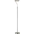 Adesso® Saturn 71H Satin Steel LED Torchiere Floor Lamp with Cosmic Open Ring (5133-22)