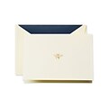 Crane & Co™ Hand Engraved Ecru White Note With Envelope, Gold Bee