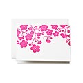 Crane & Co™ Letterpress Pearl White Note With Envelope, Raspberry Plum Blossom