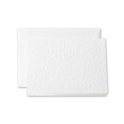 Crane & Co™ Pearl White Note With Envelope, Blind Embossed