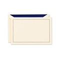 Crane & Co™ Lithographed Ecru White Correspondence Card With Envelope, Regent Blue Triple Hairline