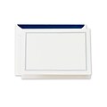 Crane & Co™ Lithographed Pearl White Note With Envelope, Navy Blue Triple Hairline