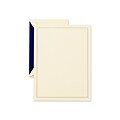 Crane & Co™ Lithographed Ecru White Half Sheet With Envelope, Regent Blue Triple Hairline