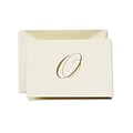 Crane & Co™ Hand Engraved Ecru Initial Note With Envelope, Gold Script O