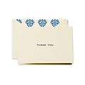 Crane & Co™ Ecru Thank You Note With Envelope, Navy Blue Fashion Liner