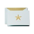 Crane & Co™ Hand Engraved Beach Glass Thank You Note With Envelope, Gold Starfish