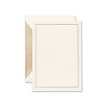 Crane & Co™ Hand Engraved Ecru Imprintable Invitation Card W/Envelope, Gold Rule Line