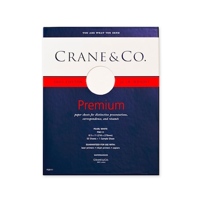 Crane & Co™ 8 1/2 x 11 32 lbs. Letter Sheet, Pearl White