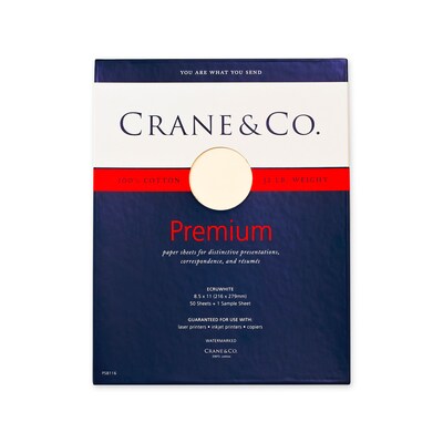 Crane & Co™ 8 1/2 x 11 32 lbs. Letter Sheet, Ecruwhite