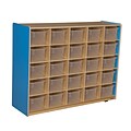 Wood Designs Cubby Storage Cabinet With 25 Translucent Trays, Blueberry