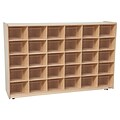 Wood Designs Cubby Storage Cabinet With 30 Translucent Trays, Birch