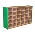 Wood Designs Cubby Storage Cabinet With 30 Translucent Trays, Green Apple
