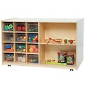 Wood Designs Shelving Storage With 12 Clear Trays, Birch