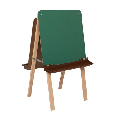 Wood Designs Tot Furniture Tot-Size Double Chalkboard Easel With Brown Tray, Birch/Green