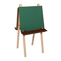 Wood Designs Art Double Adjustable Easel With Chalkboard and Brown Tray, Birch