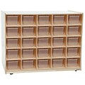 Wood Designs 25 Tray Shelves Island With 25 Translucent Trays, Birch