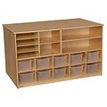 Wood Designs Storage Versatile Storage With 10 Clear Trays, Birch
