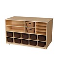 Wood Designs Storage Versatile Storage With 10 Brown Trays, Birch