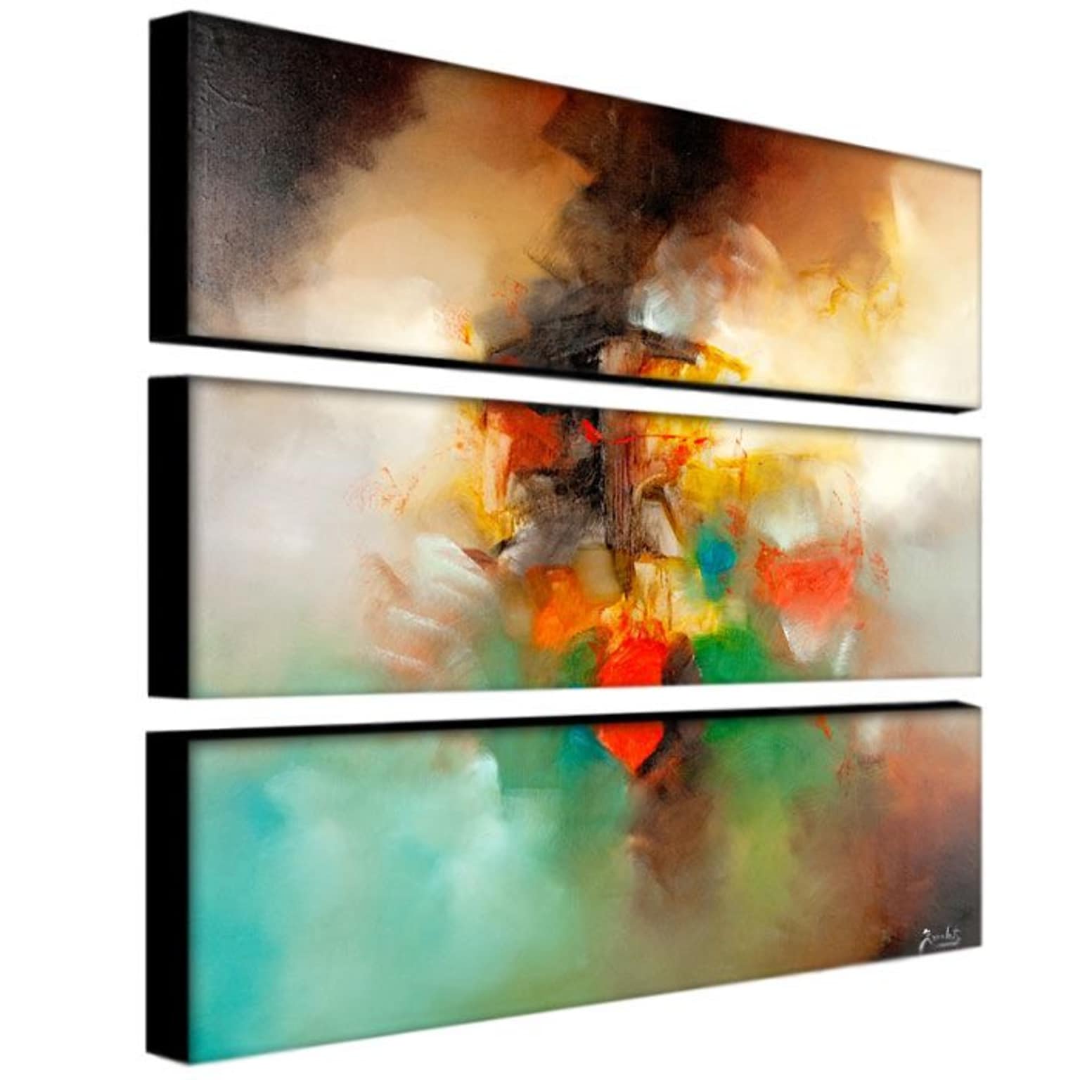 Trademark Fine Art 10 x 32 ABS, Canvas Gallery Wrapped Abstract I, 3/Set