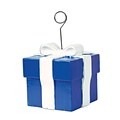 Beistle 2 1/2 x 2 3/4 Gift Box Photo/Balloon Holder; Blue, 3/Pack