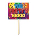 Beistle 12 x 15 The Partys Here! Yard Sign; 3/Pack