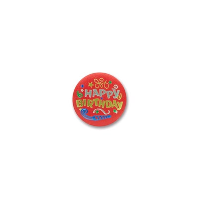 Beistle 2 Happy Birthday Satin Button; 6/Pack