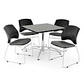 OFM 42 Square Multi-Purpose Gray Nebula Table With 4 Chairs, Gray