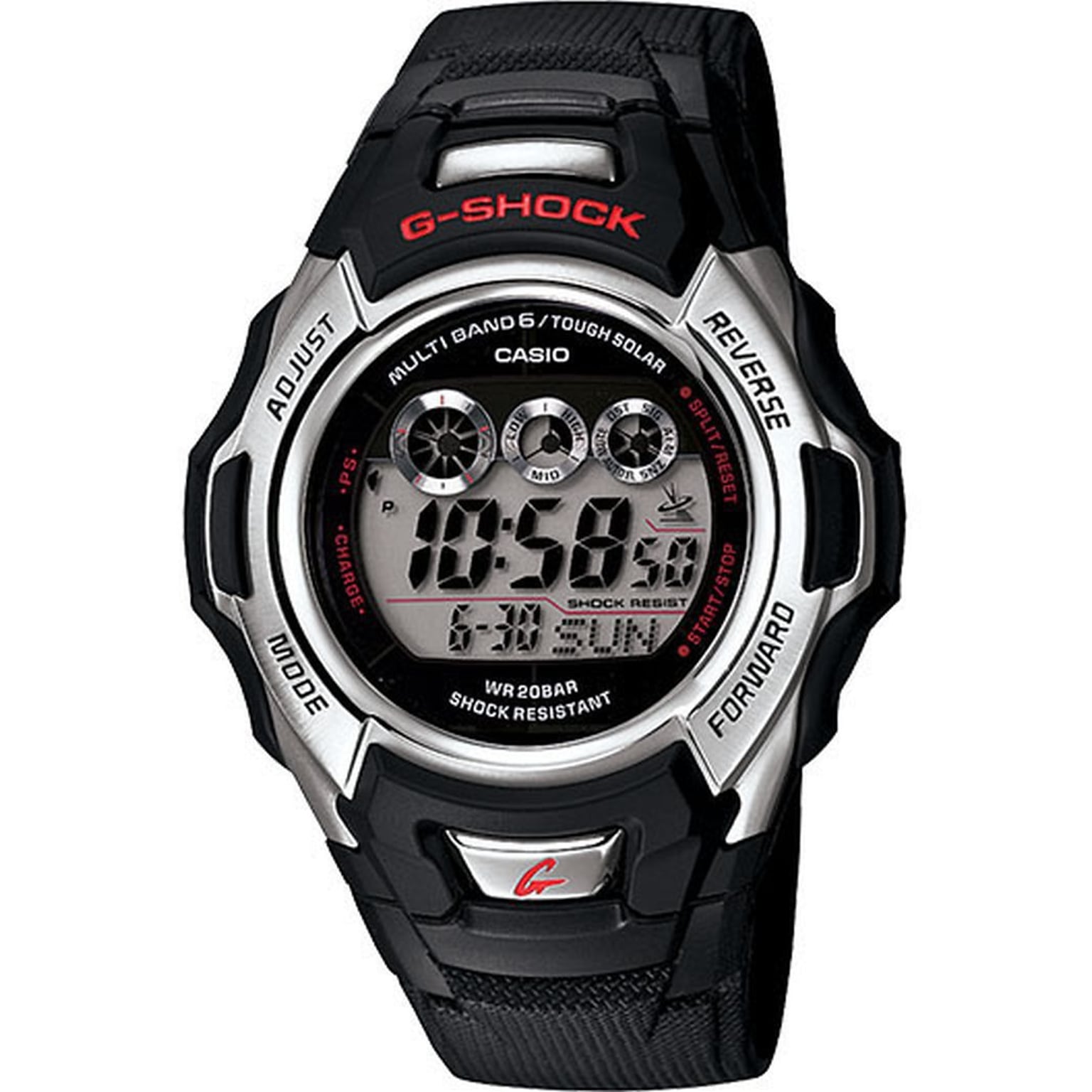 Casio® GWM500A-1 G-Stock Mens Digital Solar Atom Sports Wrist Watch, Black