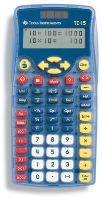 Texas Instruments TI15TK 11 Digit Scientific Calculator, Blue