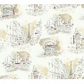 Inspired By Color™ Black & White Paris Toile Wallpaper, Cream With Tan/Black/Red
