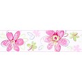 Inspired By Color™ Kids Bohemian Floral Border, Pink With Green/White/Yellow