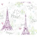 Inspired By Color™ Kids Paris Wallpaper, White With Purple/Green