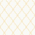 Inspired By Color™ Orange & Yellow Modern Baby Trellis Wallpaper, White With Yellow