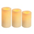 Inglow Ceramic Flameless Candles Round Pillars with Timer 3 Pack