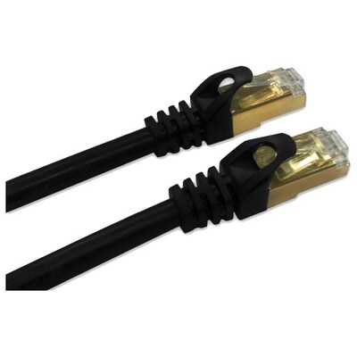 QVS® 100 RJ-45 Male/Male Cat7 Flexible Molded Patch Cord; Black