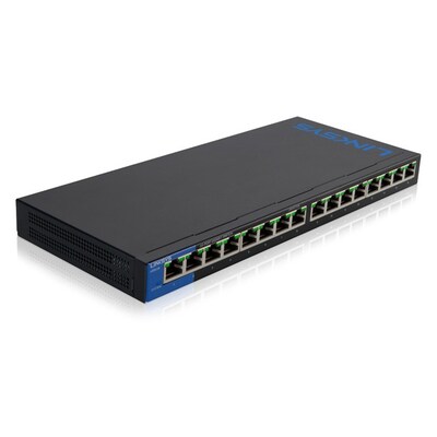 Linksys® 16-Port Desktop Gigabit PoE Switch; Black (LGS116P)