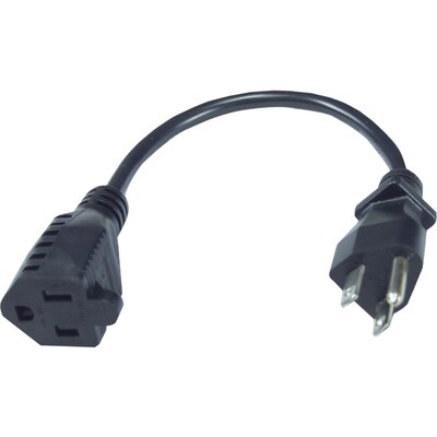 QVS® 10 OutletSaver Male/Female AC Power Adaptor; Black