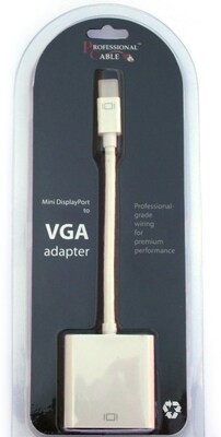 Professional Cable™ 0.5' Male/Female Mini DisplayPort to VGA Adapter, White