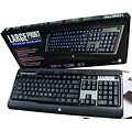 Aluratek Large Print Tri-Color Illuminated USB Keyboard Wired Gaming, Black (AKB505U)